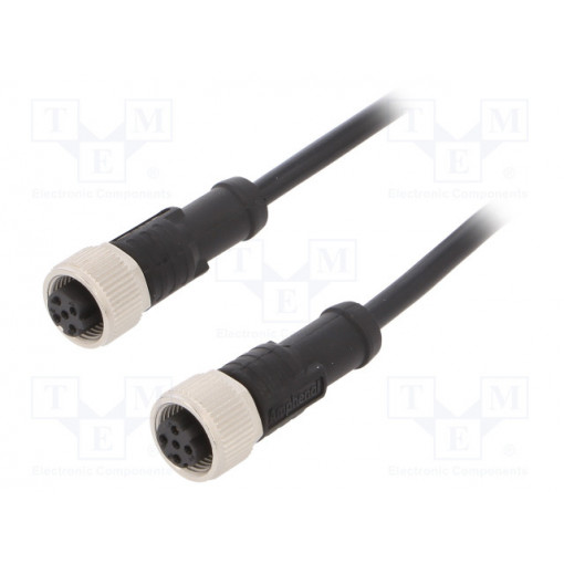M12D04FL-12DFL-SD001; Cable: for sensors/automation; PIN: 4; M12-M12; D code-Ethernet; AMPHENOL