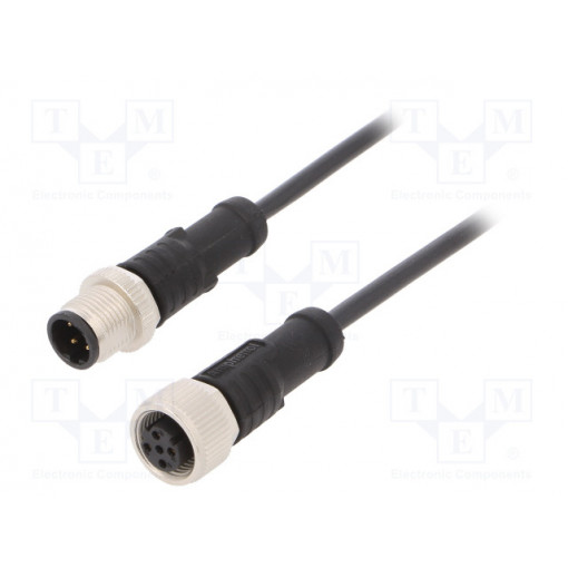 M12D04ML-12DFL-SB001; Cable: for sensors/automation; PIN: 4; M12-M12; D code-Ethernet; AMPHENOL