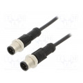 M12D04ML-12DML-SB001; Cable: for sensors/automation; PIN: 4; M12-M12; D code-Ethernet; AMPHENOL