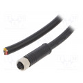 M12K-05BFFM-SL8S01; Plug; M12; PIN: 5; female; K; 1m; IP67; straight; cables; AMPHENOL