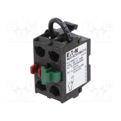 M22-KC01SMC10; Contact block; 22mm; RMQ-Titan; -25÷70°C; for back plate; EATON ELECTRIC