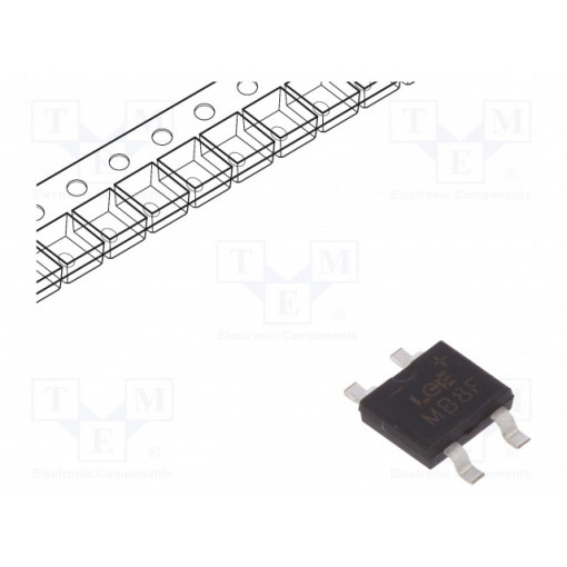 MB8F; Single-phase bridge rectifier; Urmax: 800V; If: 0.5A; Ifsm: 35A; LUGUANG ELECTRONIC