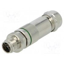 PXMBNI12FIM08XSCPG9; Plug; M12; PIN: 8; male; X code-ProfiNET; for cable; soldered; IP67; BULGIN