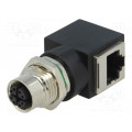 PXMBNI12RAF08XRJM16; Adapter; RJ45 socket,M12 female; X code-ProfiNET; PIN: 8; BULGIN