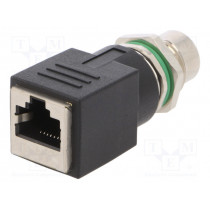 PXMBNI12RPM08XRJM16; Adapter; RJ45 socket,M12 female; X code-ProfiNET; PIN: 8; BULGIN
