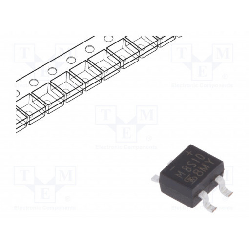 MBS10; Single-phase bridge rectifier; Urmax: 1kV; If: 0.8A; Ifsm: 35A; MBS; TAIWAN SEMICONDUCTOR