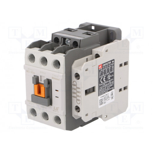 MC-40A 230VAC 1A1B; Contactor: 3-pole; NO x3; Auxiliary contacts: NO + NC; 230VAC; 40A; LS INDUSTRIAL SYSTEMS