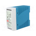 MDR-60-24; Power supply: switched-mode; 60W; 24VDC; 24÷30VDC; 2.5A; 85÷264VAC; MEAN WELL
