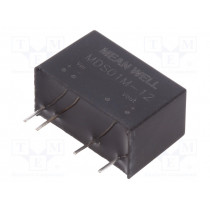 MDS01M-12; Converter: DC/DC; 1W; Uin: 10.8÷13.2V; 12VDC; Iout: 84mA; SIP7; 4.2g; MEAN WELL