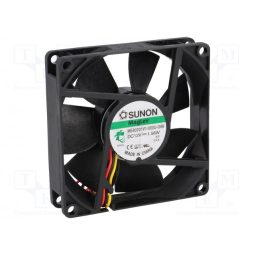 ME80201V1-000U-G99; Fan: DC; axial; 12VDC; 80x80x20mm; 61.16m3/h; 38dBA; Vapo; Len: 300mm; SUNON