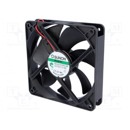 MEC0251V2-000U-A99; Fan: DC; axial; 12VDC; 120x120x25mm; 158.1m3/h; 40.5dBA; Vapo; 24AWG; SUNON
