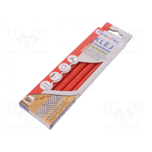 BN1021C UN CZE; Hot melt glue; Ø: 11mm; red; L: 200mm; Bonding: 15÷20s; 5pcs.; MEGATEC