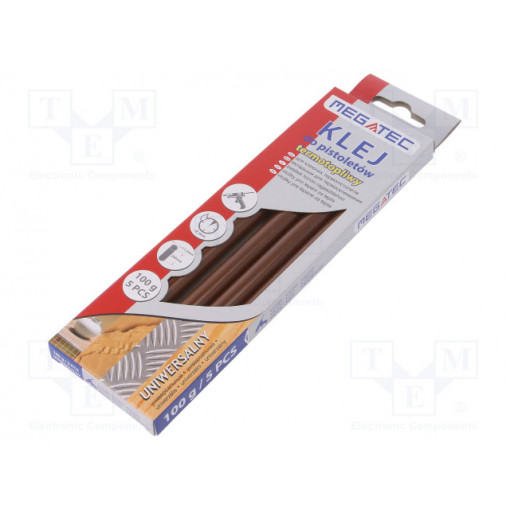 BN1021C UN KAW; Hot melt glue; Ø: 11mm; brown; L: 200mm; Bonding: 15÷20s; 5pcs.; MEGATEC