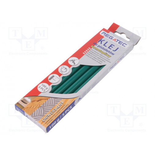 BN1021C UN ZIE; Hot melt glue; Ø: 11mm; green; L: 200mm; Bonding: 15÷20s; 5pcs.; MEGATEC
