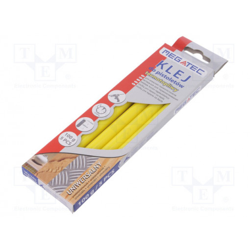 BN1021C UN ZOL; Hot melt glue; Ø: 11mm; yellow; L: 200mm; Bonding: 15÷20s; 5pcs.; MEGATEC