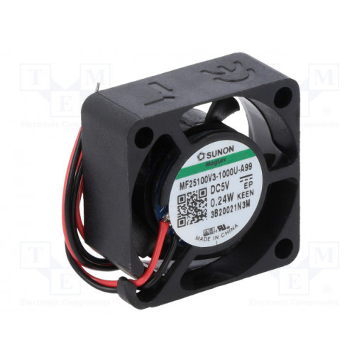 MF25100V3-1000U-A99; Fan: DC; axial; 5VDC; 25x25x10mm; 2.21m3/h; Vapo; 6800rpm; Len: 0.15m; SUNON