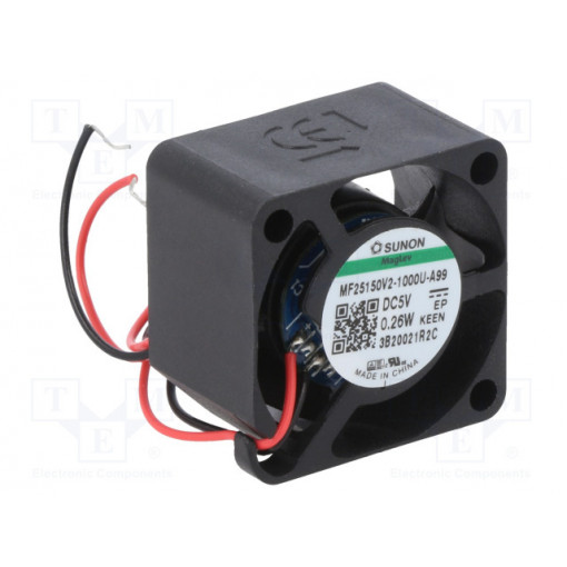 MF25150V2-1000U-A99; Fan: DC; axial; 5VDC; 25x25x15mm; 3.74m3/h; Vapo; 6800rpm; Len: 0.15m; SUNON