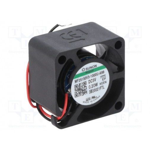 MF25150V3-1000U-A99; Fan: DC; axial; 5VDC; 25x25x15mm; 2.21m3/h; Vapo; 5300rpm; Len: 0.15m; SUNON