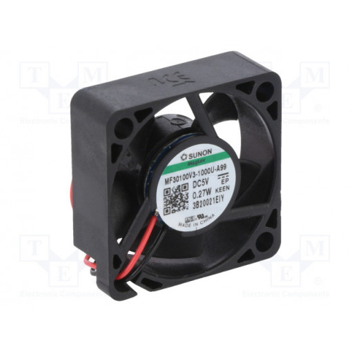 MF30100V3-1000U-A99; Fan: DC; axial; 5VDC; 30x30x10mm; 4.25m3/h; 30.2dBA; Vapo; 6000rpm; SUNON
