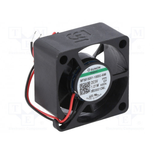 MF30150V1-1000U-A99; Fan: DC; axial; 5VDC; 30x30x15mm; 10.19m3/h; 27dBA; Vapo; 9500rpm; SUNON