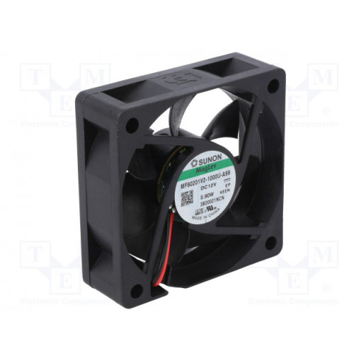 MF60201V2-1000U-A99; Fan: DC; axial; 12VDC; 60x60x20mm; 32.26m3/h; 28dBA; Vapo; 4200rpm; SUNON