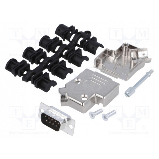 MHD45ZK9-DB9P-K; D-Sub; PIN: 9; plug; male; angled 45°; soldering; for cable; MH CONNECTORS