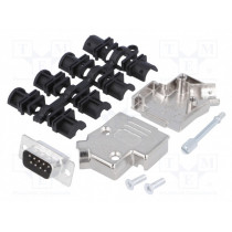 MHD45ZK9-DM9P-K; D-Sub; PIN: 9; plug; male; angled 45°; soldering; for cable; MH CONNECTORS