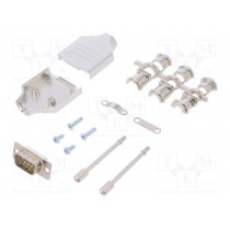 MHDM-09-DBP-W-K; D-Sub; PIN: 9; plug; male; straight; soldering; for cable; white; ENCITECH