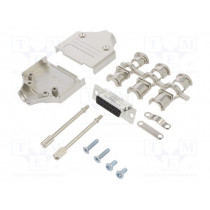 L17MHDM15+L77SDA15S; D-Sub; PIN: 15; female; straight; soldering; for cable; gold flash; AMPHENOL