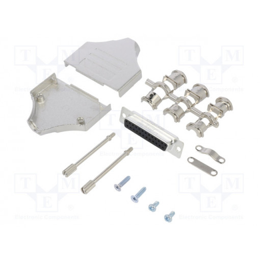 L17MHDM25+L77SDB25S; D-Sub; PIN: 25; female; straight; soldering; for cable; gold flash; AMPHENOL