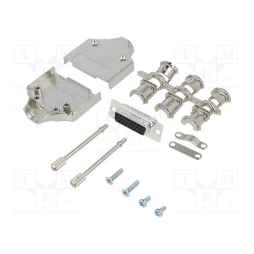 L17MHDM15+L77HDA26S; D-Sub HD; PIN: 26; female; straight; soldering; for cable; UNC4-40; AMPHENOL