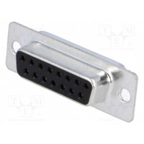 MHDM15SS; D-Sub; PIN: 15; plug; female; for cable; soldering; MH CONNECTORS