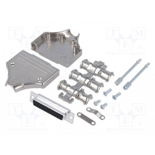 MHDM25-DB25S-K; D-Sub; PIN: 25; plug; female; straight; soldering; for cable; MH CONNECTORS