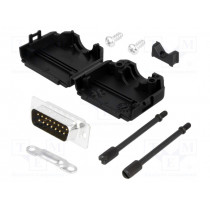 MHDPPK15-DB15P-K; D-Sub; PIN: 15; plug; male; straight; soldering; for cable; MH CONNECTORS