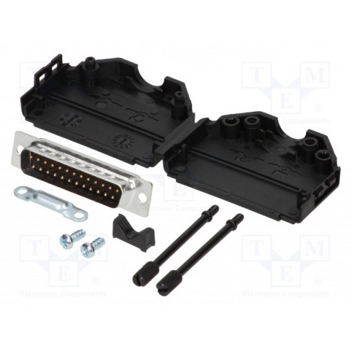 MHDPPK25-DB25P-K; D-Sub; PIN: 25; plug; male; straight; soldering; for cable; MH CONNECTORS