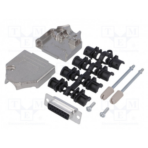 MHDTZK15-DB15S-K; D-Sub; PIN: 15; plug; female; straight; soldering; for cable; MH CONNECTORS