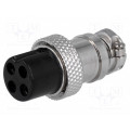 ; Plug; microphone; female; PIN: 4; for cable; straight; 