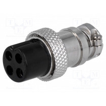 ; Plug; microphone; female; PIN: 4; for cable; straight; 