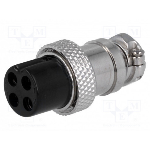 ; Plug; microphone; female; PIN: 4; for cable; straight; 