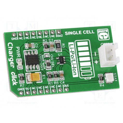 CHARGER CLICK; Click board; charger; 1-wire; DS2438,MCP73831; 5VDC; MIKROELEKTRONIKA
