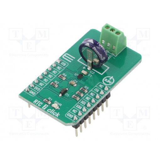 RTC 7 CLICK; Click board; RTC; GPIO,I2C; MAX31341B; mikroBUS connector,screw; MIKROELEKTRONIKA