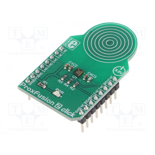 PROXFUSION 2 CLICK; Click board; Hall sensor,lighting sensor,proximity sensor; I2C; MIKROELEKTRONIKA