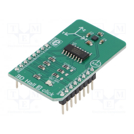 3D HALL 3 CLICK; Click board; Hall sensor; I2C,SPI; LIS2MDL; mikroBUS connector; MIKROELEKTRONIKA 3D HALL 3 CLICK; Click board; Hall sensor; I2C,SPI; LIS2MDL; mikroBUS connector; MIKROELEKTRONIKA