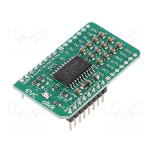 EVC CLICK; Click board; digital potentiometer; I2C; PT2258; 3.3/5VDC; MIKROELEKTRONIKA