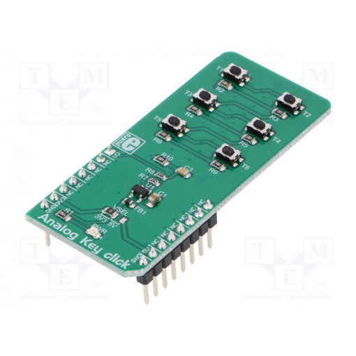 ANALOG KEY CLICK; Click board; mechanical keyboard; analog; mikroBUS connector; MIKROELEKTRONIKA