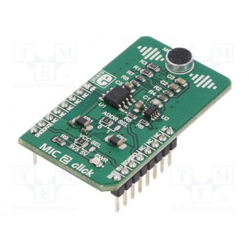 MIC 2 CLICK; Click board; microphone; I2C; AD5171,MCP6022; mikroBUS connector; MIKROELEKTRONIKA