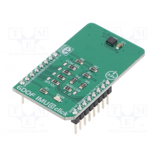 6DOF IMU 8 CLICK; Click board; motion sensor,gyroscope; I2C,SPI; ISM330DLC; 3.3VDC; MIKROELEKTRONIKA 6DOF IMU 8 CLICK; Click board; motion sensor,gyroscope; I2C,SPI; ISM330DLC; 3.3VDC; MIKROELEKTRONIKA