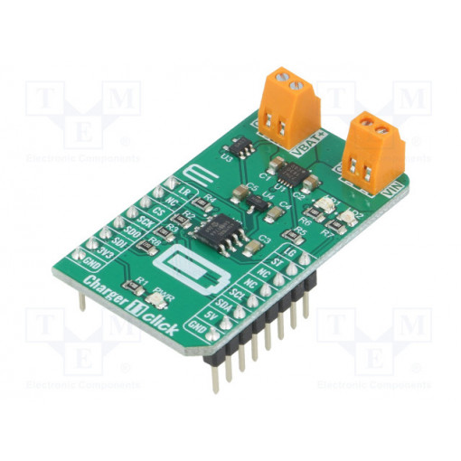 CHARGER 11 CLICK; Click board; charger; GPIO,I2C,SPI; MCP4161,MCP73123; 3.3/5VDC; MIKROELEKTRONIKA