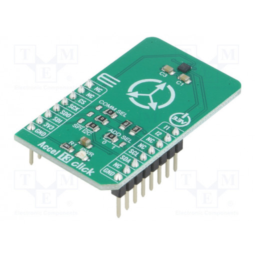 ACCEL 13 CLICK; Click board; accelerometer; GPIO,I2C,SPI; IIS2DLPC; 3.3VDC; MIKROELEKTRONIKA ACCEL 13 CLICK; Click board; accelerometer; GPIO,I2C,SPI; IIS2DLPC; 3.3VDC; MIKROELEKTRONIKA