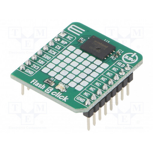 FLASH 5 CLICK; Click board; Flash memory; QSPI,SPI; W25N01GVZEIG; 3.3VDC; MIKROELEKTRONIKA